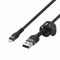 Кабель Belkin USB-A > Lightning заряджання/синхронізації 12Вт, 1м, плетений, силіконовий, з ремінцем на магніті, чорний