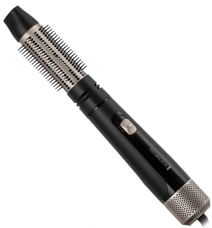 Фен-щітка Remington Blow Dry & Style Caring, 1000Вт, 2 режими, іоніз-я, хол. обдув, чохол, кераміка, чорно-золотий
