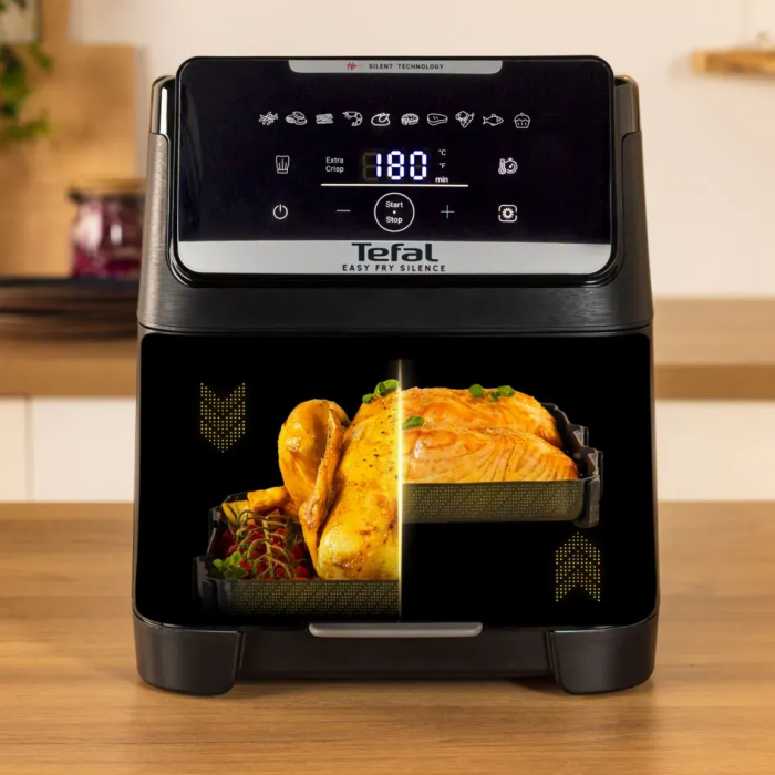 Мультипіч Tefal Easy Fry Silence XXL, 1800Вт, чаша-7л, сенсорне керув., 10 програм, пластик, чорний