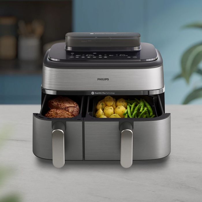 Мультипіч Philips Ovi Dual Steam 2750Вт, чаша-3+6л, сенсорне управл., 12 авто. программ,  пластик/метал