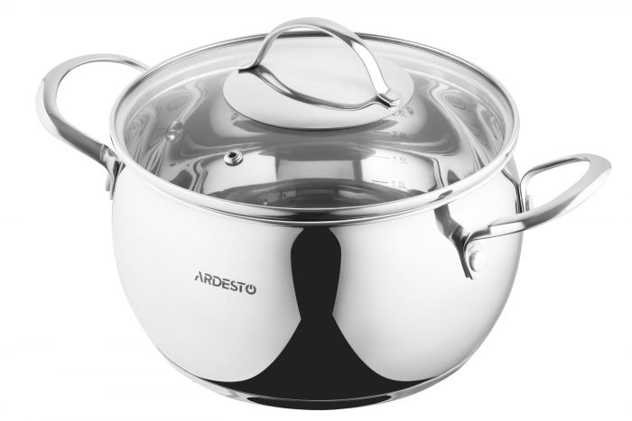 Каструля зі скляною кришкою ARDESTO Gemini Liguria, 4л, нержавіюча сталь