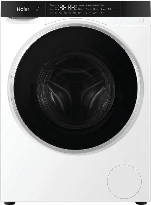 Прально-сушильна машина Haier фронтальна, 5(2.5)кг, 1200, A, 42.3см, дисплей, інвертор, люк чорний, Wi-Fi, висота 70см, білий