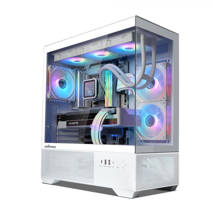 Корпус Zalman Chronix без БЖ, 1xUSB3.0, 1xUSB2.0, 1x Type C, 2x120мм ARGB Reverse,  1x120мм ARGB, VGA 410мм, LCS ready, TG Side/Front Panel, ATX, білий