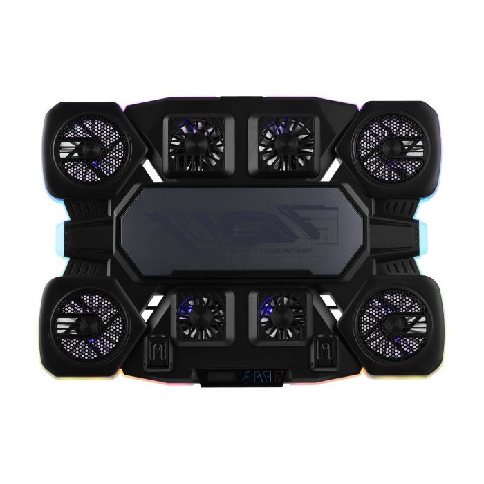 Підставка для ноутбука 2E GAMING CPG-012, до 17.3", 1xUSB-C, LCD/semiconductor cooling pad, RGB, чорний