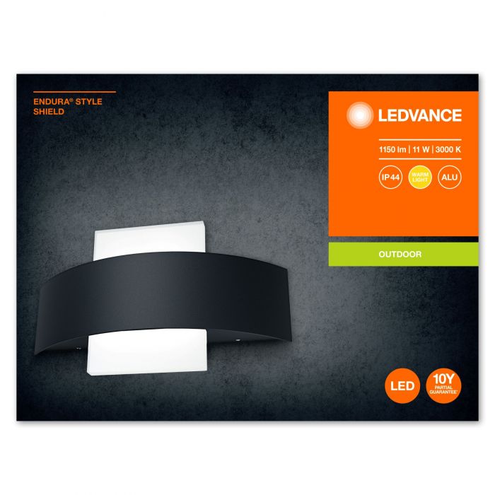 Cвітильник фасадний LEDVANCE ENDURA STYLE SHIELD 11Вт 3000К 410Лм чорний