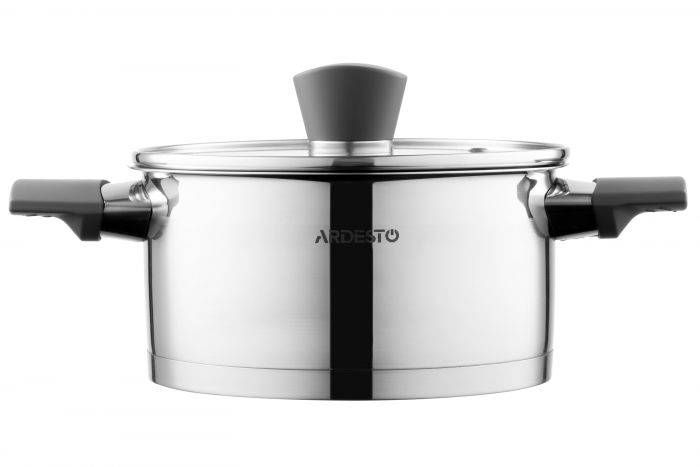 Каструля зі скляною кришкою ARDESTO Gemini Trento, 2.1л, нержавіюча сталь, бакеліт