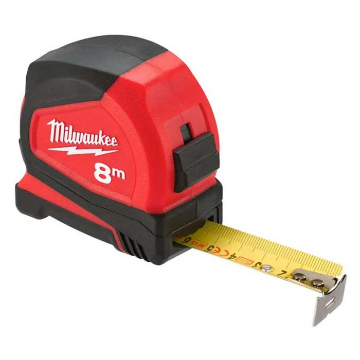 Рулетка Milwaukee Pro Compact , 8мх25мм, з фіксатором змотування, АБС-пластик