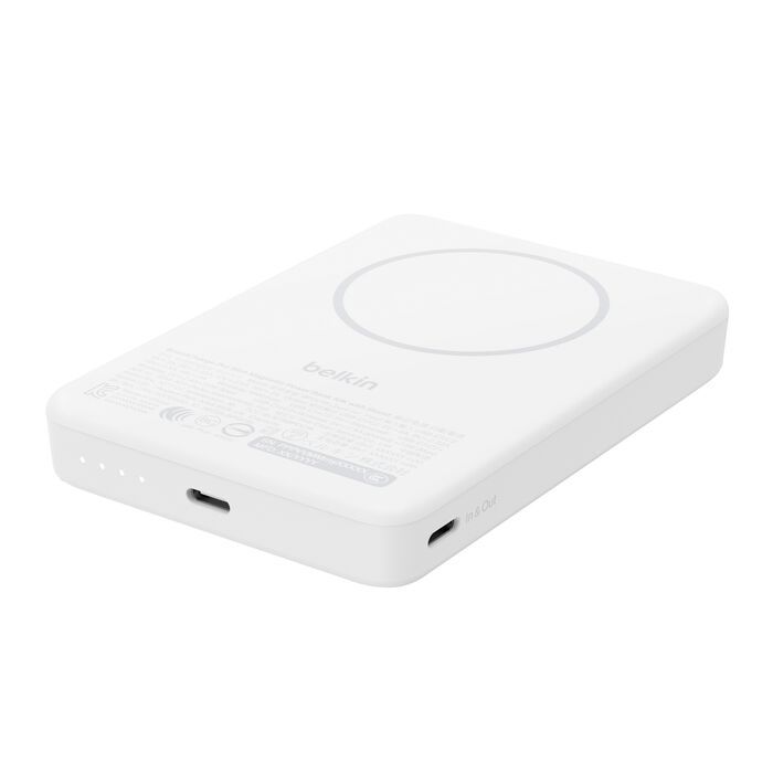 Акумулятор портативний літій-іонний Power Bank Belkin 10000мА·год, 30Вт PD/Qi2 15Вт, Magnetic Kickstand, білий