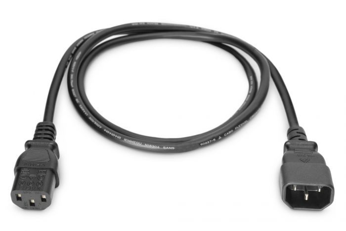Мережевий кабель DIGITUS C14/M - C13/F, 5м, чорний