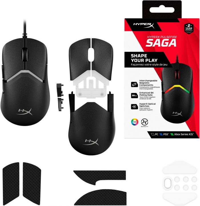 Миша HyperX Pulsefire SAGA, RGB, USB-A, чорний