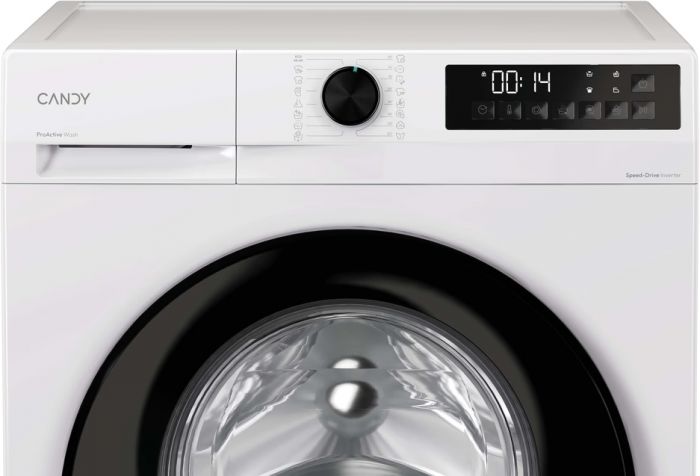 Пральна машина Candy ProWash 300 фронтальна, 9кг, 1400, A, 54.8см, дисплей, пара, інвертор, люк чорний, білий