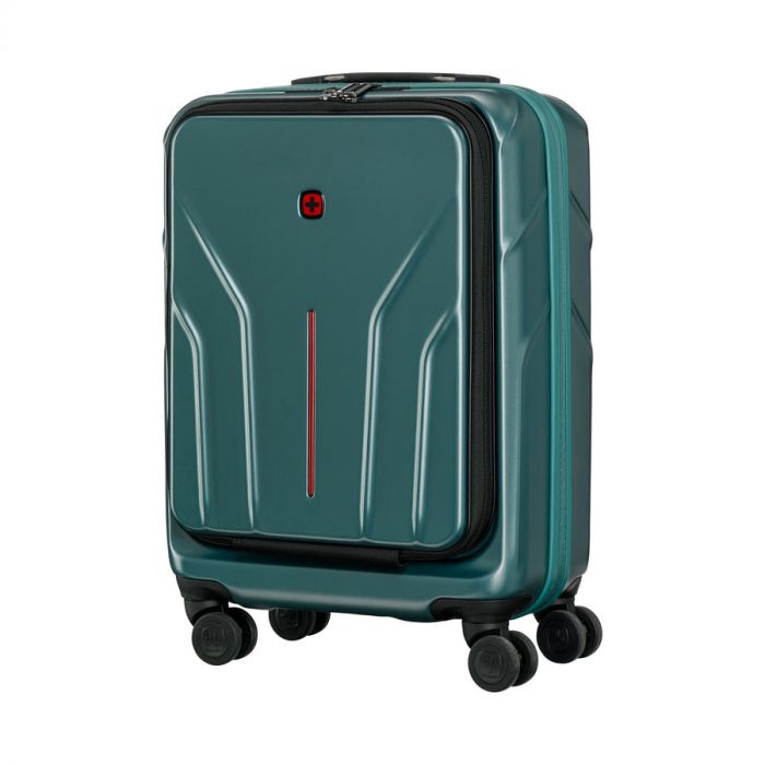 Валіза Wenger Amplix Hardside Carry-On, мала, з відсіком для н/б 16", полікарбонат, TSA, 4 колеса, розширення, USB, зелений