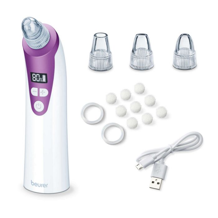 Масажер Beurer для обличчя вакуумний, акумулятор, USB, 3 режими, білий