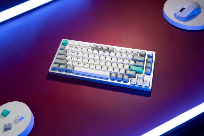 Клавіатура механічна Lemokey  P1 Pro 84Key, Keychron Super Red, WL/BT/USB-A, QMK/VIA, Hot-Swap, EN/UKR, RGB,  Knob, Space Silver