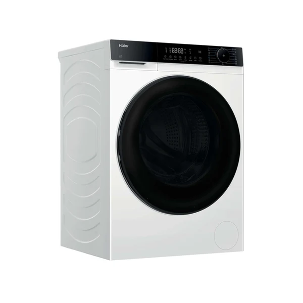 Прально-сушильна машина Haier фронтальна, 8(5)кг, 1400, A, 46.2см, дисплей, пара, інвертор, люк чорний, білий