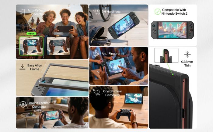 Захисне скло Belkin для Nintendo Switch 2 Anti-Reflective