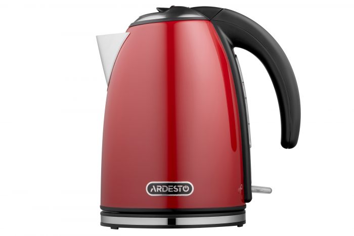 Електрочайник ARDESTO 1.7л, Strix, метал, червоний глянець