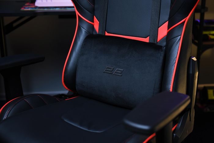 Крісло 2E GAMING HIBAGON II, ПУ шкіра, 3D-Armrests, чорно-червоний