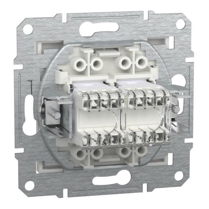 Розетка подвійна комп'ютерна RJ45 Schneider Electric, Asfora (білий, без рамки)