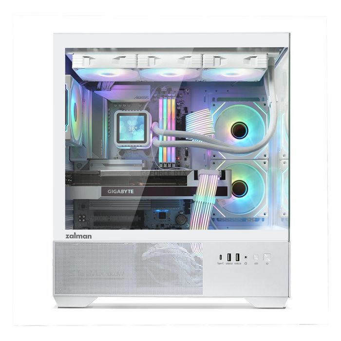 Корпус Zalman Chronix без БЖ, 1xUSB3.0, 1xUSB2.0, 1x Type C, 2x120мм ARGB Reverse,  1x120мм ARGB, VGA 410мм, LCS ready, TG Side/Front Panel, ATX, білий