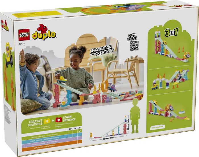 Конструктор LEGO DUPLO Town 3 в 1 Цікаві гірки та трампліни з автомобілями