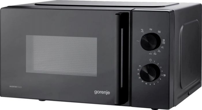 Мікрохвильова піч Gorenje, 20л, мех. керув., 700Вт, гриль, інвертор, чорний