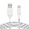 Кабель Belkin USB-A > USB-C заряджання/синхронізації 15Вт, 2м, плетений, білий