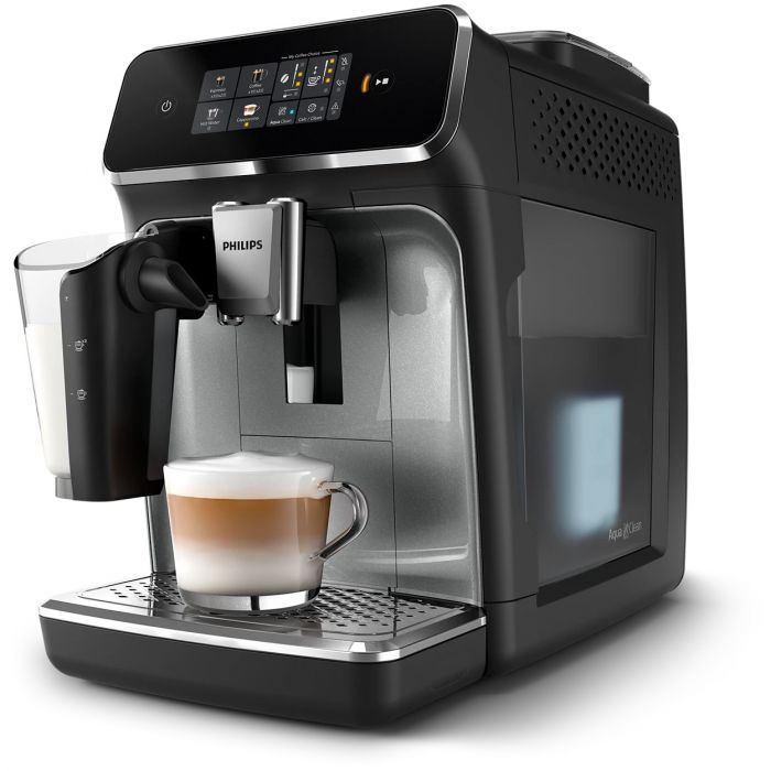 Кавомашина Philips Series 2300 LatteGo, 1.8л, зерно+мелена, автомат.капуч, дисплей, авторецептів -4, чорний