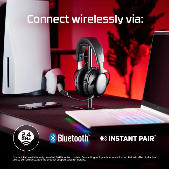 Гарнітура ігрова HyperX Cloud III S, WL/USB-A/USB-C, чорний