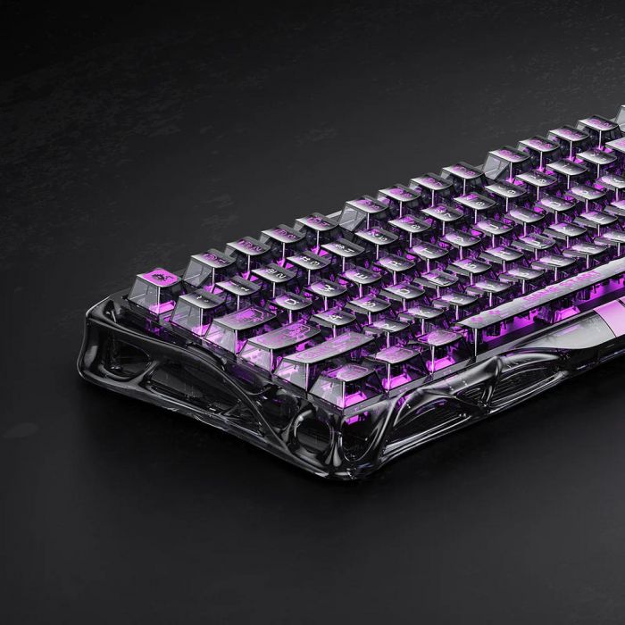 Клавіатура магнітна GravaStar Mercury V75 Lite 75keys, Blackcore, USB-A, Transparent Black