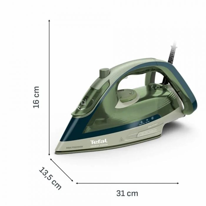 Праска Tefal Energy Power, 1500Вт, 270мл, паровий удар -270гр, постійна пара - 20гр, керам. підошва, зелений