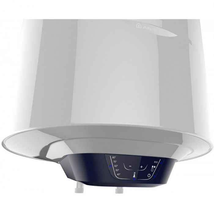 Водонагрівач електр. Ariston круглий BLU1 ECO PL DRY, 80л, 1,8кВт, сухий тен, ел. кер-ння, B, Італія, білий