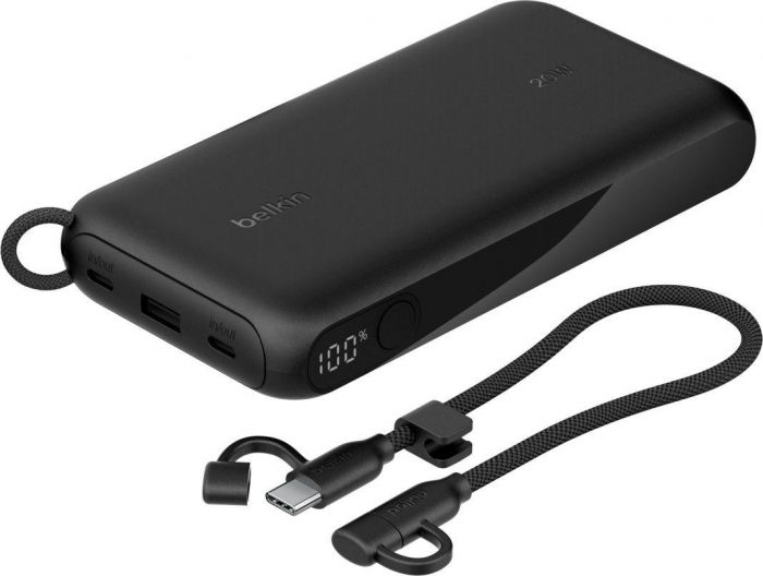 Акумулятор портативний літій-іонний Power Bank Belkin 20000мА·год, 20Вт, з дисплеєм, чорний