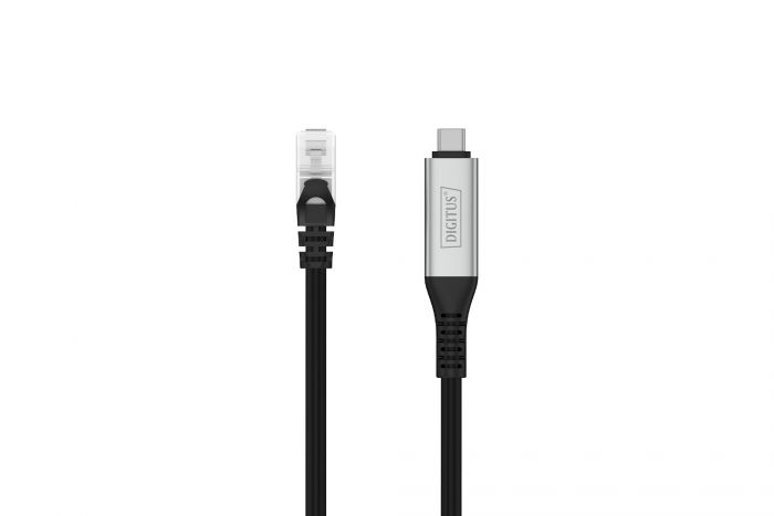 Кабель DIGITUS Ethernet USB-C - RJ45 CAT 6A S/FTP, 1 Gbit/s, 2m, LSZH