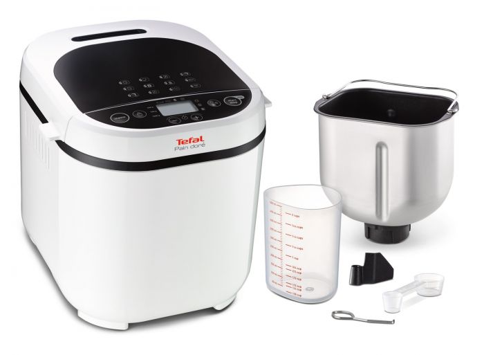 Хлібопічка Tefal PainDore 720Вт, програм-1, макс. вага -1кг, форма-прямокутник, пластик, чорно-білий