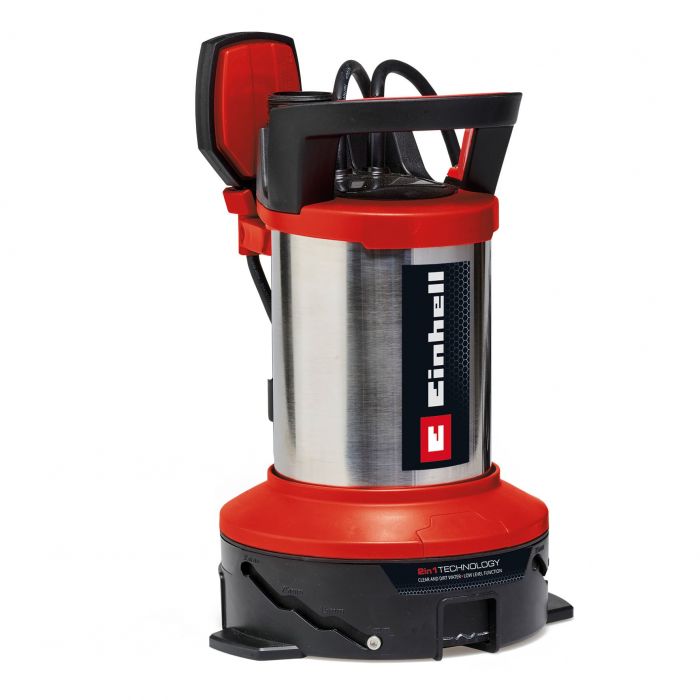 Насос дренажний Einhell Flutset GE-DP 7535 N LL ECO 750Вт, 18500л/год, вис. 9м, глиб. 7м, нержавіюча сталь, 5.7кг