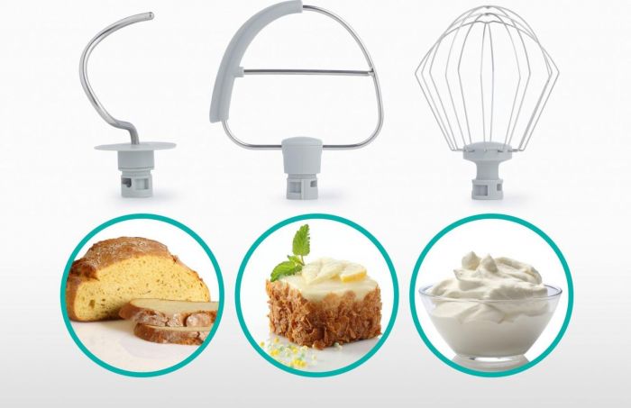 Кухонна машина Gorenje 800Вт, чаша-метал, корпус-пластик, насадок-3, білий