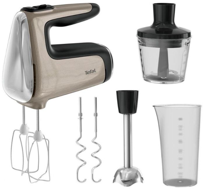 Міксер Tefal ручний Powermix Silence 4in1 850Вт, насадки-4, міні-подрібнювач, турборежим, бронзовий