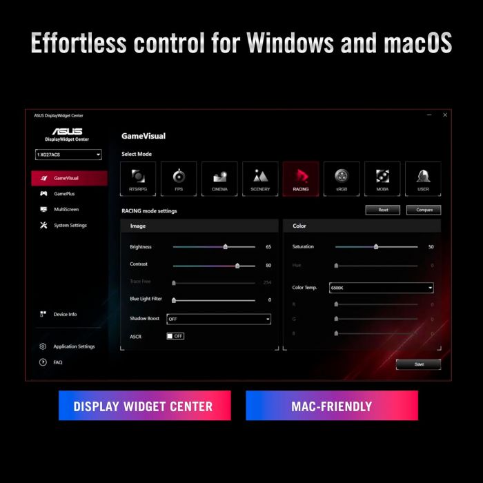 Монітор Asus 27" ROG Strix 5K XG27JCG 2xHDMI, DP, USB-C, 3xUSB, IPS, 5120x2880, 180Hz, 0.03ms, DCI-P3 97%, G-SYNC, FreeSync, Pivot, HDR600