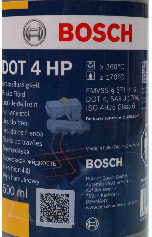 Гальмівна рідина Bosch DOT-4 HP 0.5л (1 987 479 112)