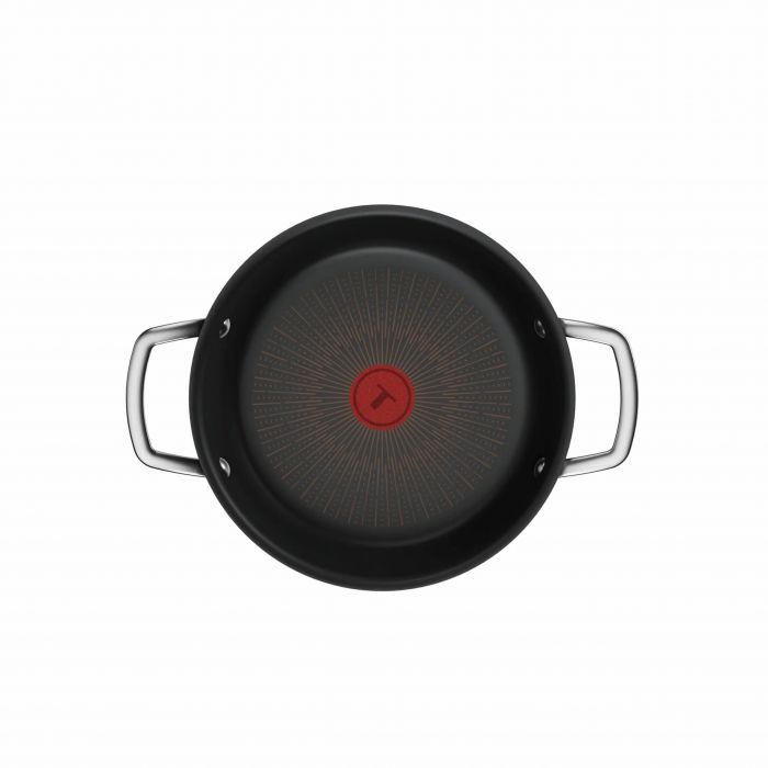 Сотейник Tefal Excellence+, з кришкою, 24см, алюміній, скло, бакеліт, чорний