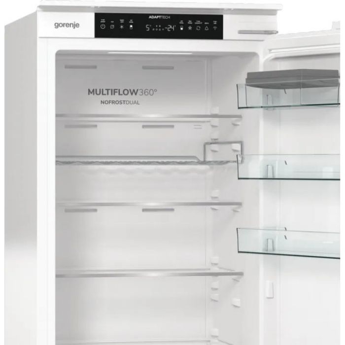 Холодильник Gorenje вбудований з нижн. мороз., 193,7x54x55см, 2 двері,284(76)л, А+, NF+, Зона св-ті, Диспл, Wi-Fi, Біли