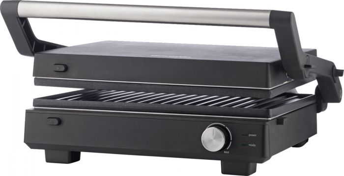 Гриль Gorenje прижимний 2000Вт, темп. режимів-7, з`ємні пластини, розкриття на 180°, метал, чорний