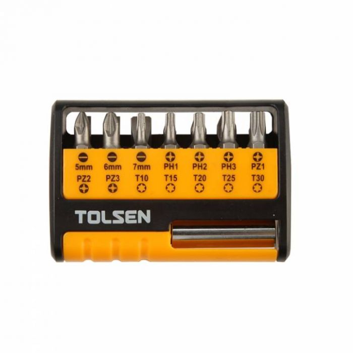 Біти Tolsen, набір 15шт, подовжувач магнітний, SL,PH,PZ, T, кейс