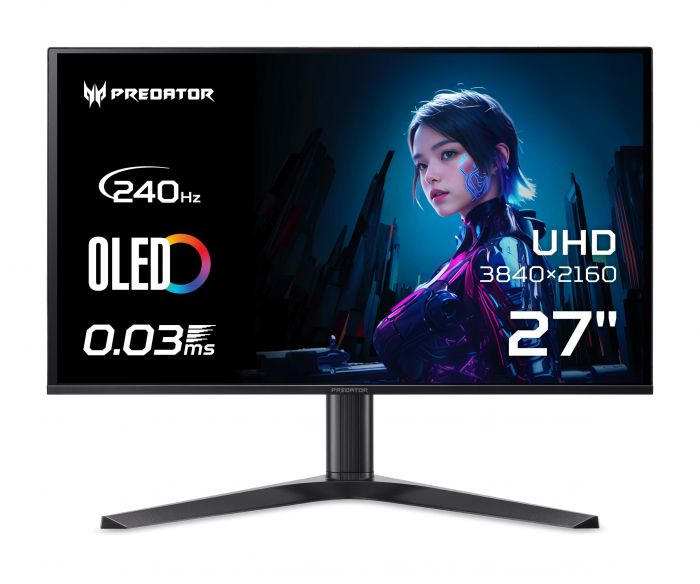 Монітор Acer 27" X27 X1bmiippruzx 2xHDMI, DP, MM OLED, 3440x2160, 240Hz, 1ms