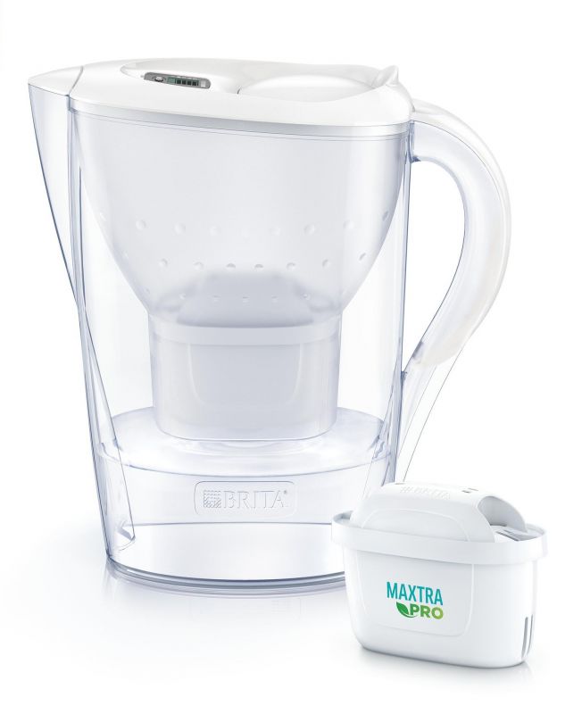 Фільтр-глечик Brita Marella Memo MXPro 2.4л (1.4л очищеної води) з фільтр-картриджем, білий