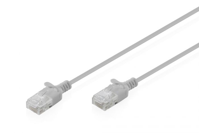 Патч-корд DIGITUS CAT 6 U-UTP Sliim, 0.5 м, AWG 32/7, Cu, LSZH, сірий