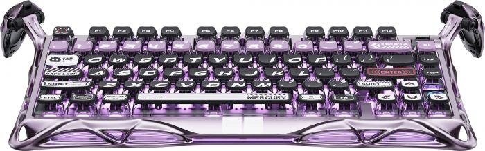 Клавіатура магнітна GravaStar Mercury V75 Pro 80keys, GravaStar x Gateron Jade Gaming, USB-A, 8k, RGB, Iron Purple