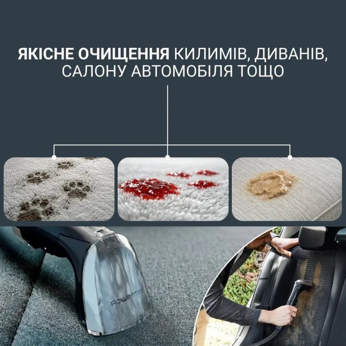 Пилосос Rowenta миючий Clean It Hot & Cold, 1150Вт, конт пил -1,5л, вода -2,3л, 13500 Па, 4 насадки, чорно-золотий