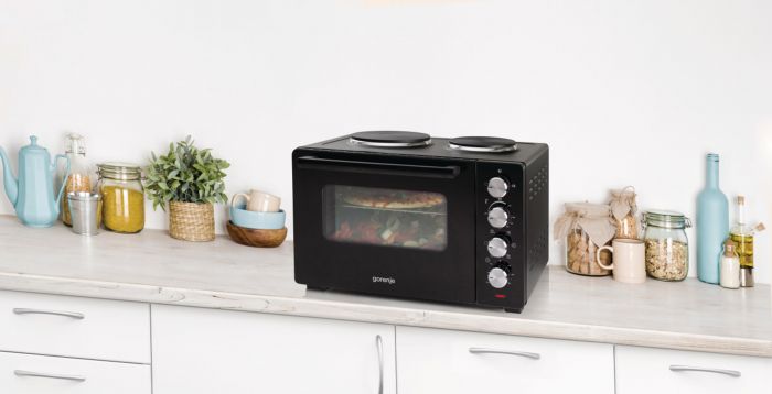Міні піч Gorenje, 30л, 52x32х40.5см, 2 електричні конф., чорний